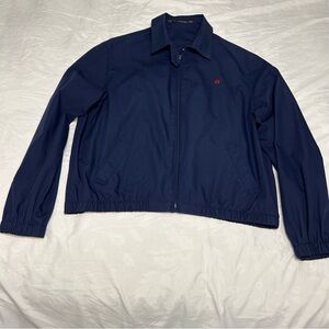 Etienne Aigner Navy Blue Jacket Women’s 12 Vintage 80s Lightweight Red Logo